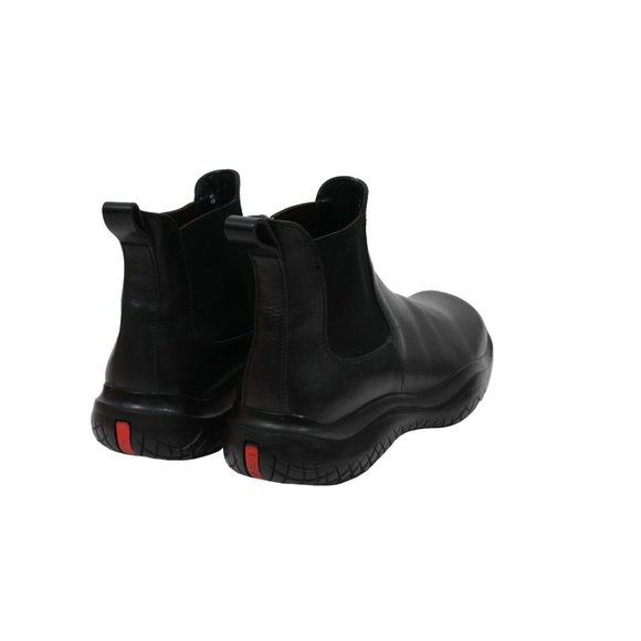 Prada Men Vintage Chelsea Boot US7.5 UK6.5 Black Leather Square Toe Mid Top AW99 - Picture 7 of 10